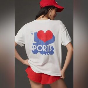 NWT GIRL DANGEROUS I LOVE SPORTS GRAPHIC
TEE. Color: WHITE. Size: S.